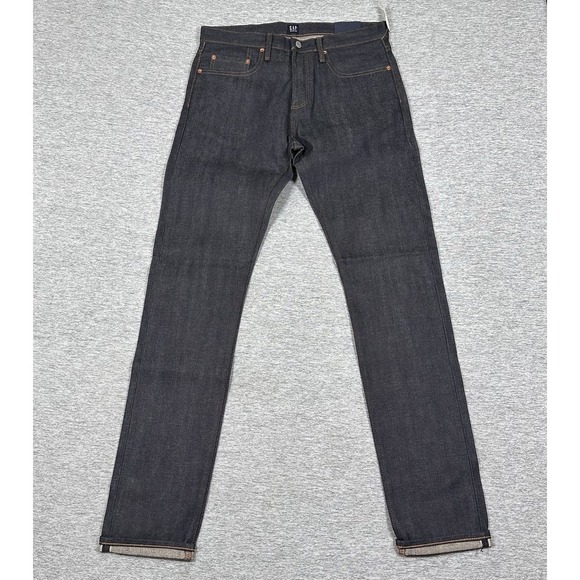 Gap Jeans Mens 31x34 Blue Kaihara Selvedge Denim Slim Fit Mid Rise Hipster NEW - Picture 2 of 16
